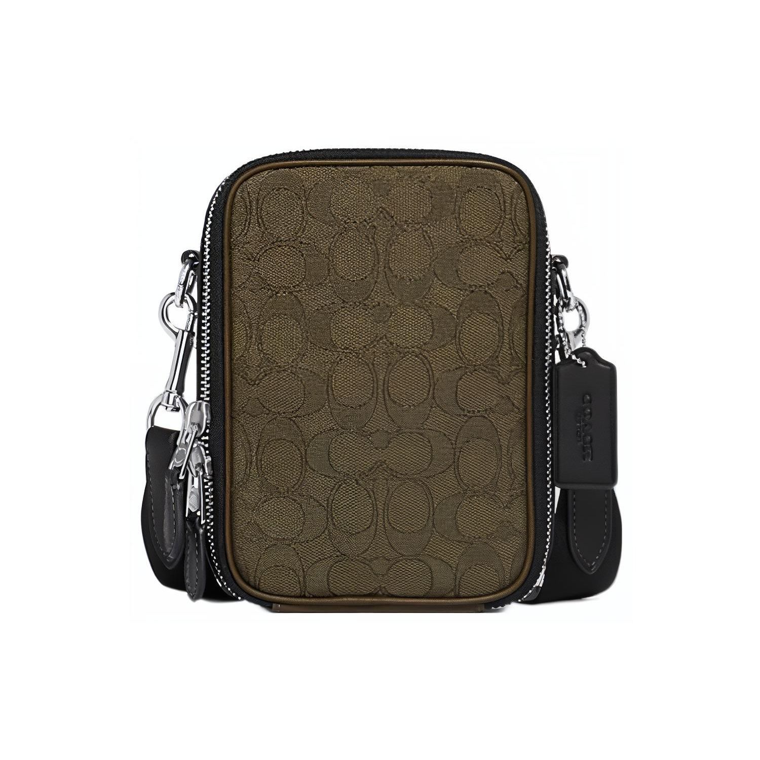

Coach CH097-SVVFE Stanton Crossbody Bag Olive Signature Jacquard Basic Set (Bag+Dust Bag)