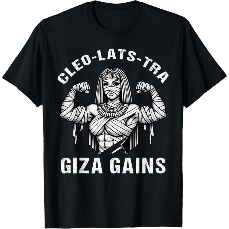Cleopatra Pun Funny Weightlifting and Bodybuilding T-Shirt XXXXXL чёрный