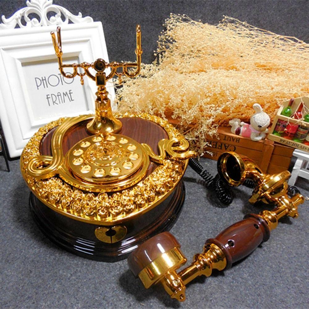 Light Luxury Dial Telephone Miniatures Classic Style Telephone Music Box Retro   Birthday Gift