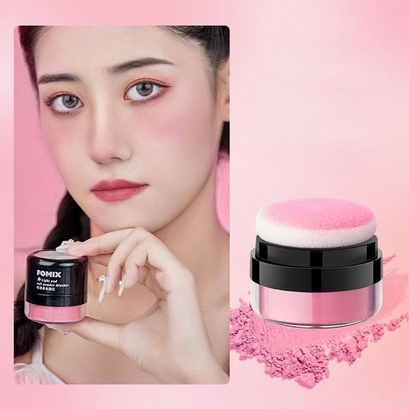 1 ks sypká pudrová tvářenka Air Cushion tvářenka Přírodní tvářenka na tváře Třpytivá tvář Vysoce pigmentovaný make-up na tvářenku, dlouhotrvající a lehký