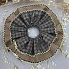Korean-Style Checkered Double-Layer Lace Scrunchie for Low Ponytail
