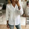 Women's Fashion Loose Long-Sleeved Linen Shirt Top