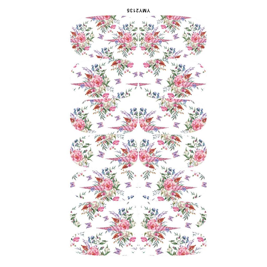 Japanese Flower Nail Art Stickers, Full Cover, Waterproof (YMY2129-2137)
