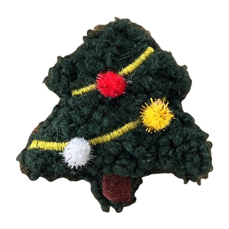 Lovely Christmas Theme Brooch for Adult Children Festival Clothes Decorative Plush Pin for Seasonal Festival Party Props