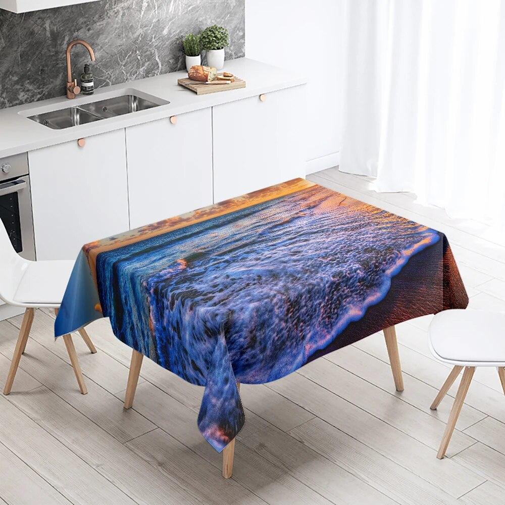 Sunset Evening Glow Scenery Table Cloth Wedding Party Restaurant Banquet Decor Stain Resistant Waterproof  Home