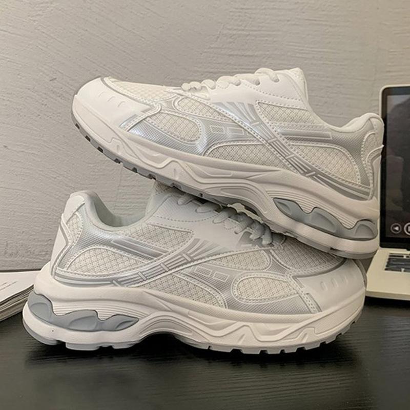 Fashion Spring Autumn Breathable Mesh Sneakers Women Mix Color Lace Up Sports Shoes Woman Wear Resistant Platform Casual Shoes Mujer