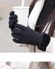 Women's Winter Suede Gloves: Velvet Lined, Thick, Warm, Cute, Windproof, Touch Screen, Cycling/Riding.