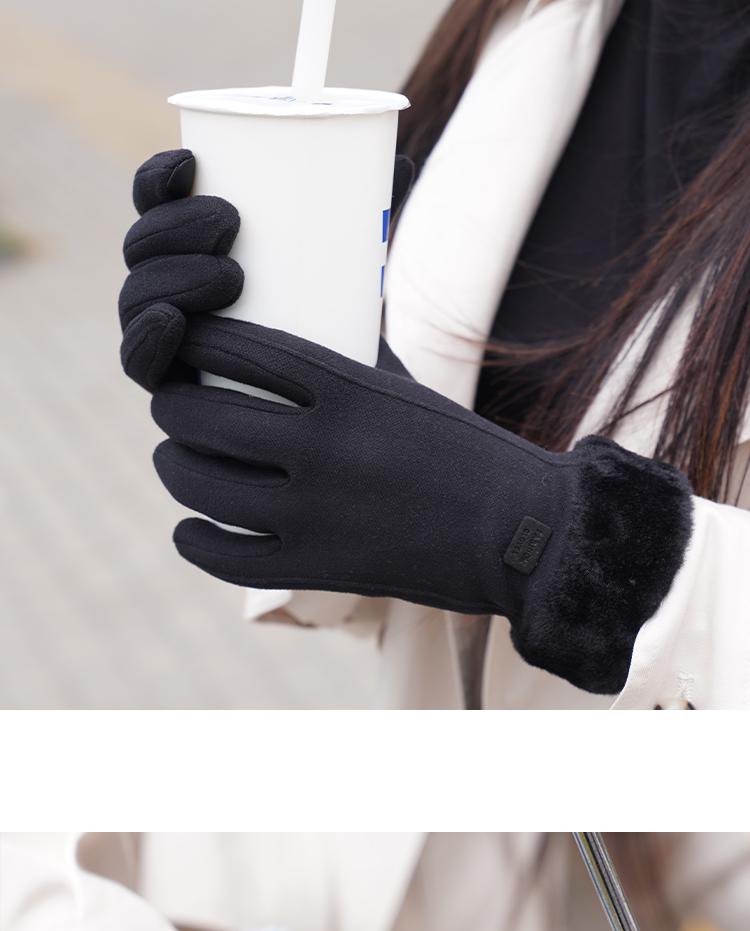 Women's Winter Suede Gloves: Velvet Lined, Thick, Warm, Cute, Windproof, Touch Screen, Cycling/Riding.