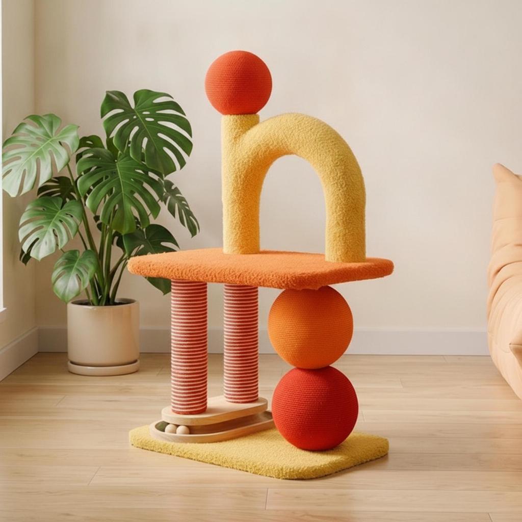 Compact Cat Climbing Frame Space-Saving Activity Tree Freestanding Pet