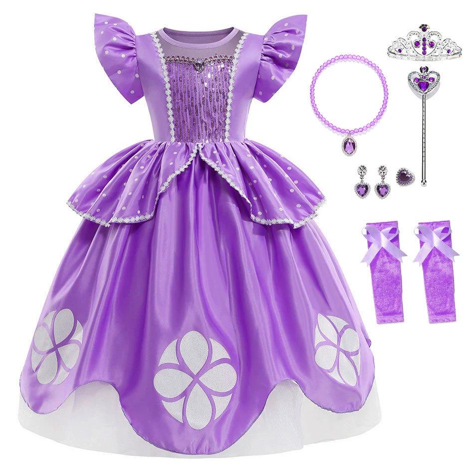Prinzessin Sophia Halloween-Kleid für Kinder mit Ärmeln