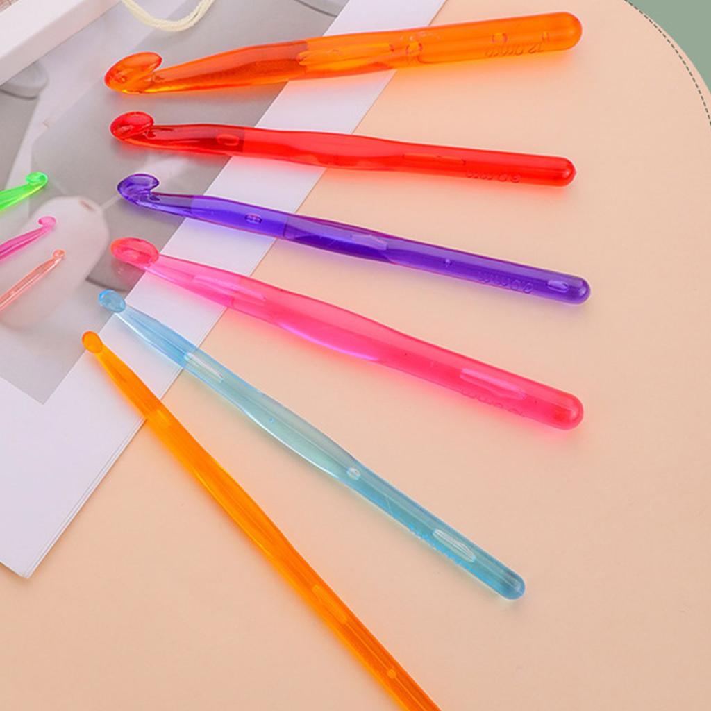 9Pieces Ergonomic Crochet Hook for Beginner Adult Knitting Crocheting Sweater Scarf Hat 3-10mm 12mm Colored Crochet Hook
