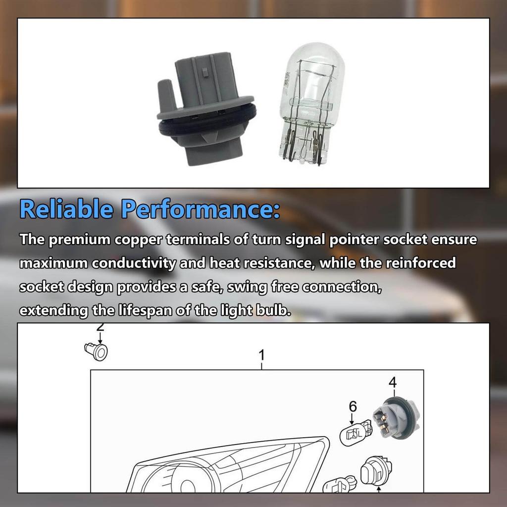2pcs 33302-S5A-A01 T20 Turn Signal Brake Tail Light Bulb Socket Plug Connector for Honda CR-V Civic Odyssey Element Crosstour for Acura TL TSX RDX