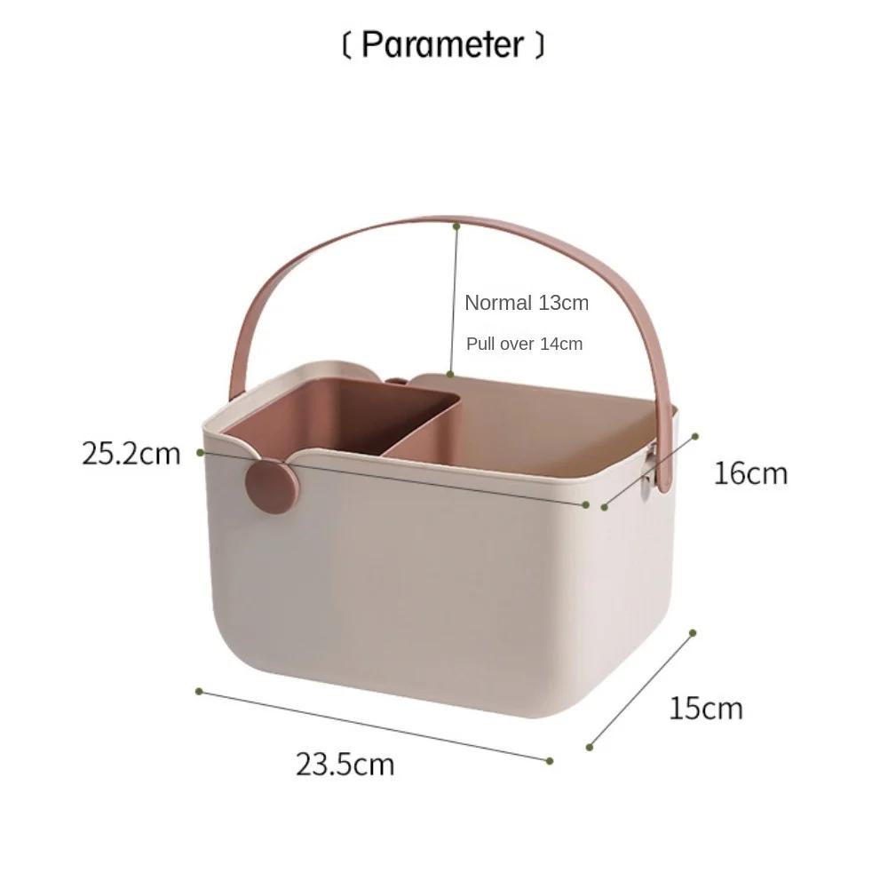 Multifunctional Bath Storage Basket Cosmetics Handheld Box Portable Outdoor Travel Beach Drainage Basket Picnic Fruit Rattan Gym