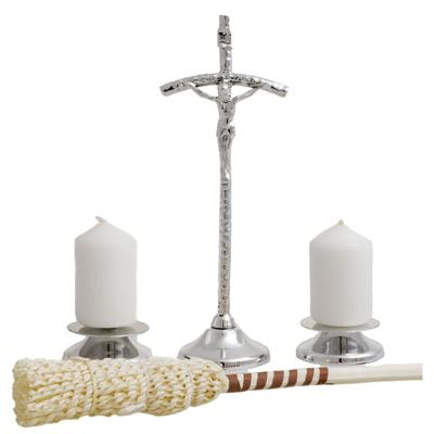 Komplet Kolędowy Papieski Srebrny 17 Cm
