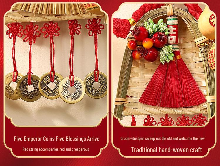 Chinese Knot Gourd Fu Broom Door Pendant - New Home Decoration & Housewarming Gift 2025