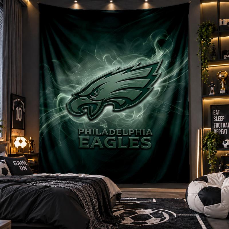 Wandbehang Wandteppich Philadelphia Eagles Druck Stoff für Wohnzimmer Schlafzimmer Heimdekoration