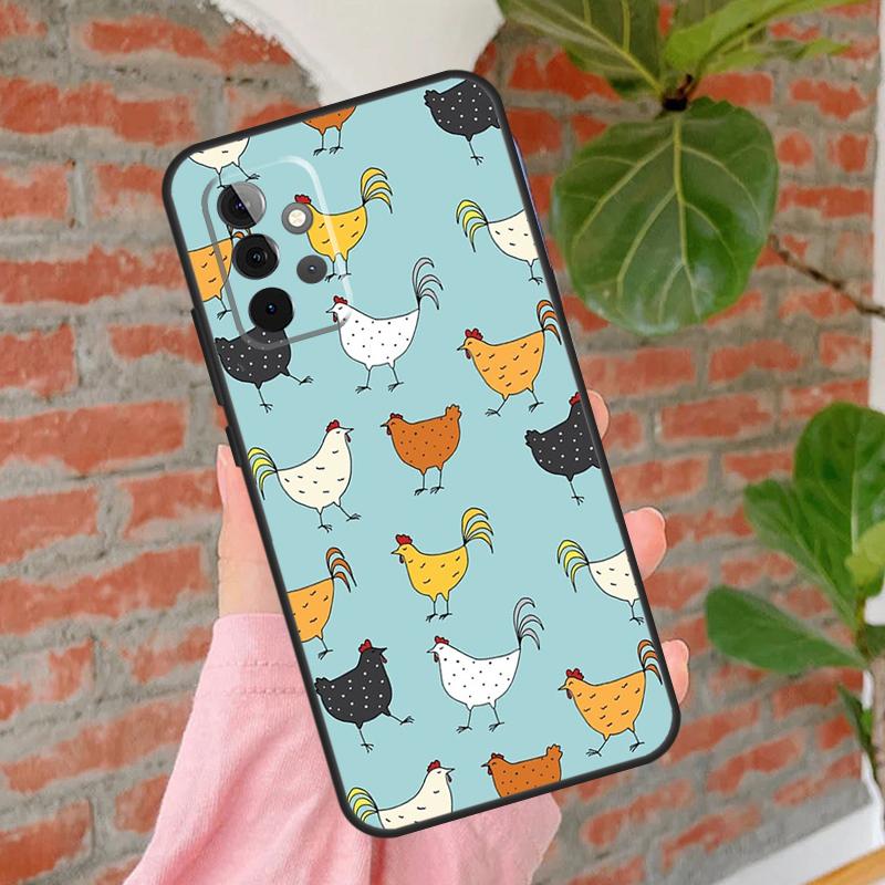 Cartoon Chicken Rooster Phone Case For Samsung Galaxy A54 A34 A14 A55 A35 A25 A15 A52 A32 A12 A51 A71 A13 A33 A53