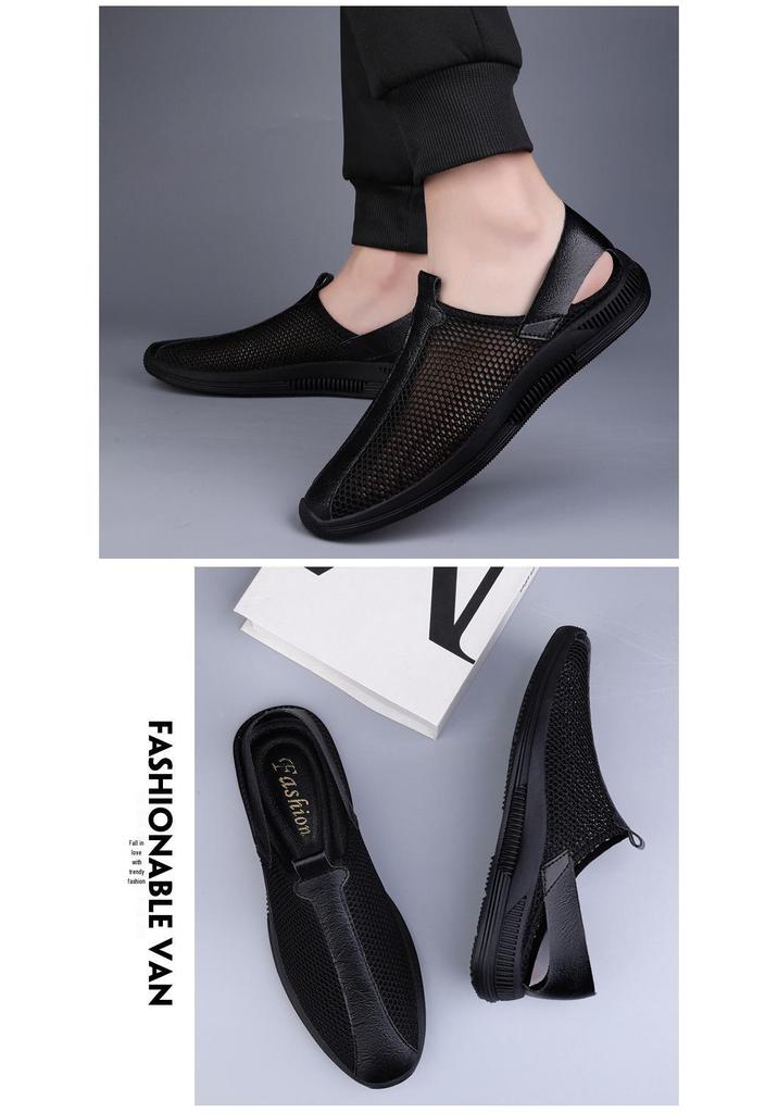 Men's Breathable Mesh Slip-On Casual Shoes, Soft Sole, Large Sizes