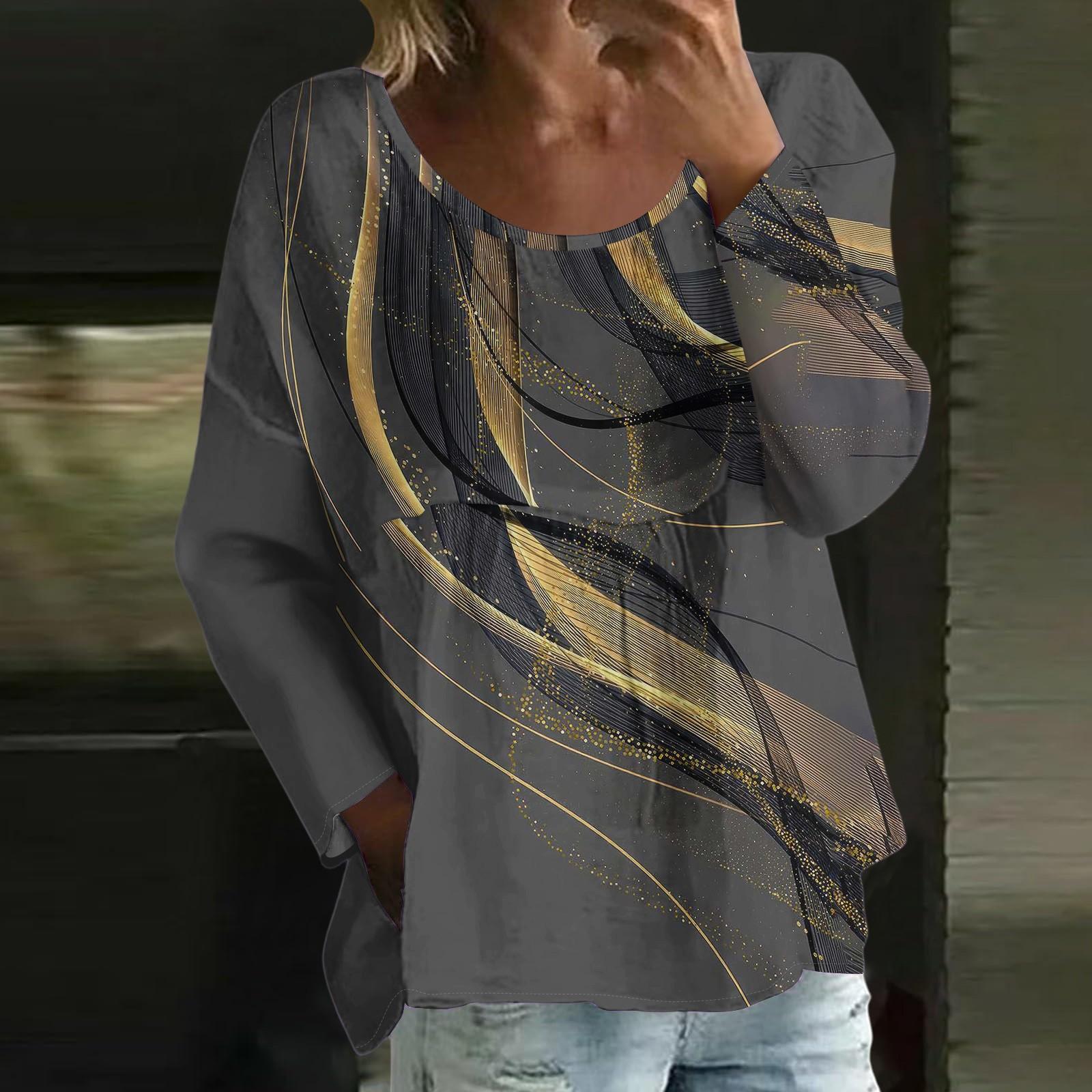 

Женский повседневный модный свободный топ с круглым вырезом и цветочным принтом, с длинным рукавом XXL чёрный