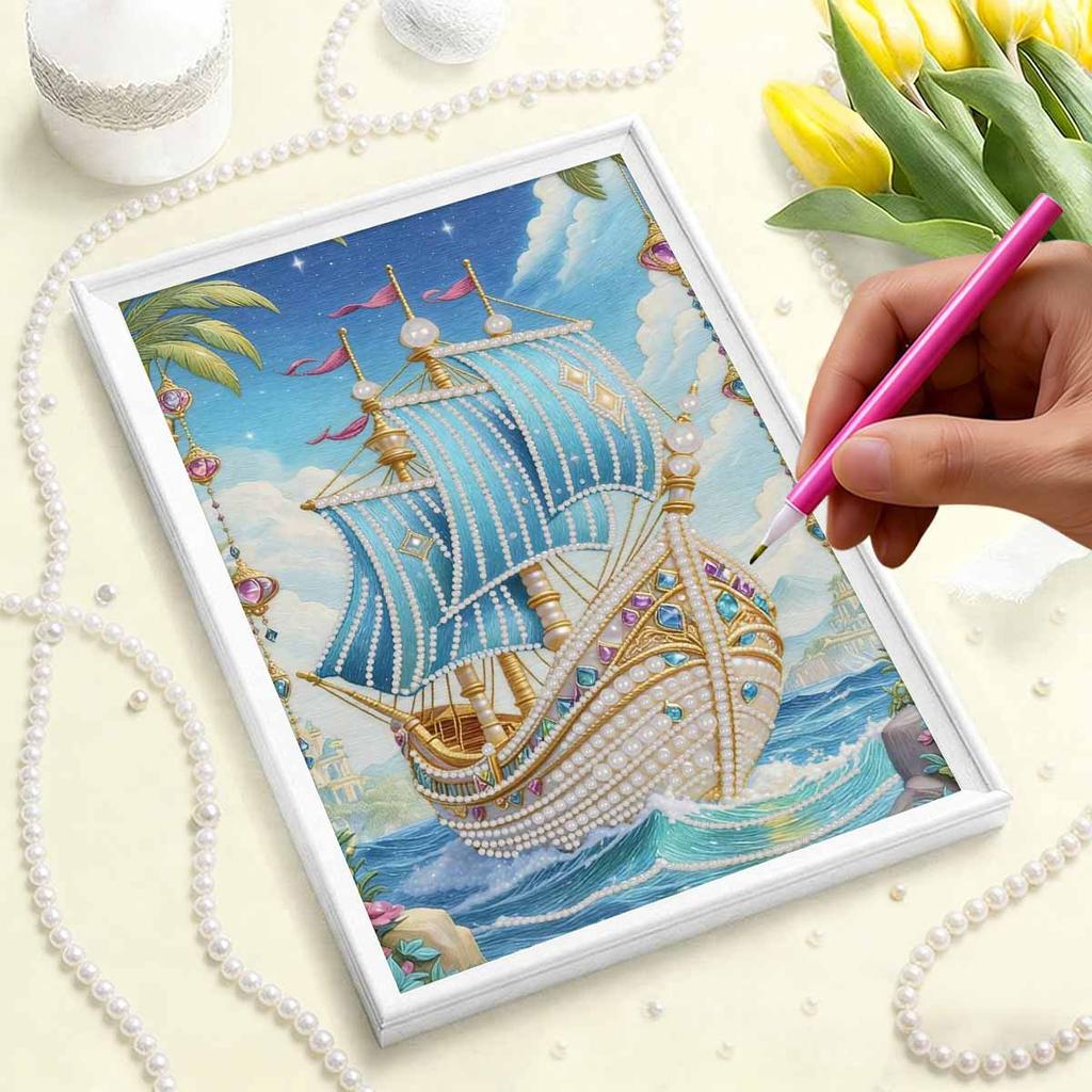 Pearl Painting Kit The Nautical Theme Frameless Handicraft DIY Bedroom Decoration Living Room Wall Art Room Decoration Art Craft Decoration