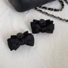 2Pcs Black Bow Small Hair Claw Women Girl Hair Grab Clip Side Clip Forehead Bangs Hair Styling Clip Sweet Headdress