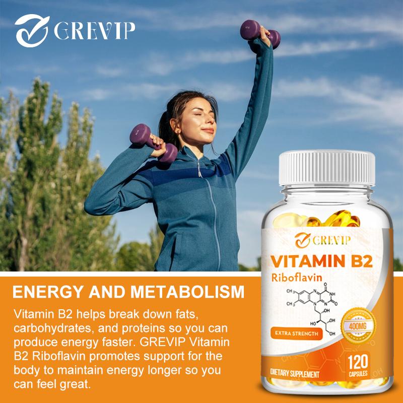 GREVIP Vitamin B2 Softgels: Joint Health, Skin Health, Easily Absorbed, Provides Energy Support, Suitable for Adults.