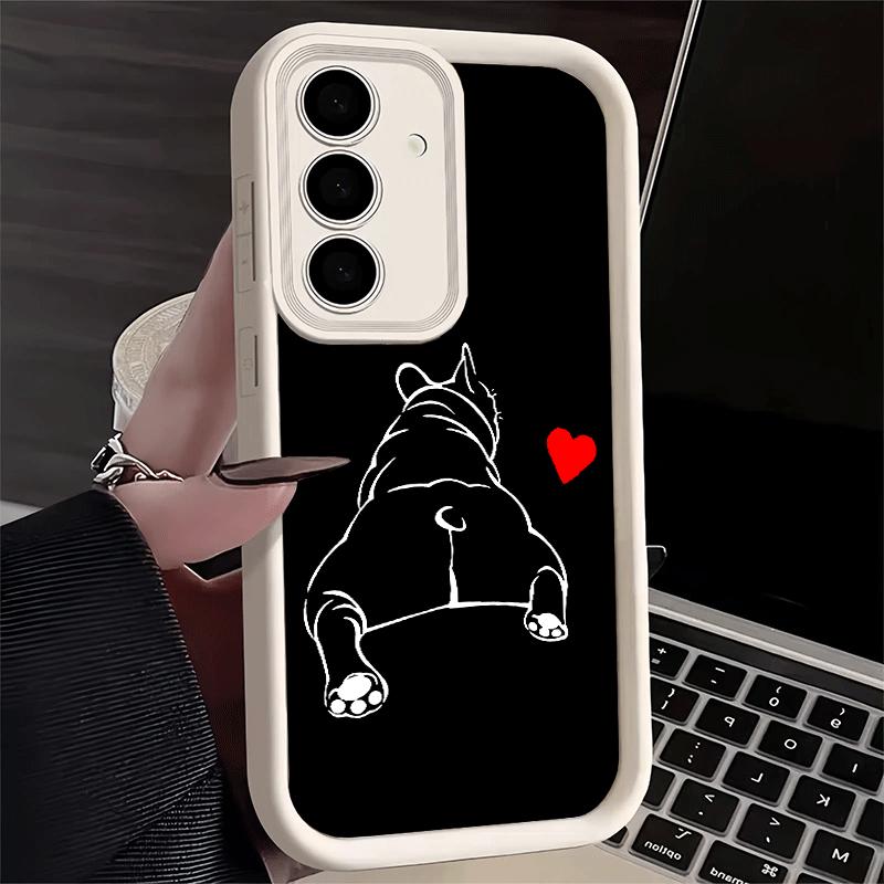 Phone Case for Samsung Galaxy S26 S25 Ultra S24 FE French Bulldog Black Desgin Shell S23 Plus S22 + S21 S20 5G Soft Silicone Fun