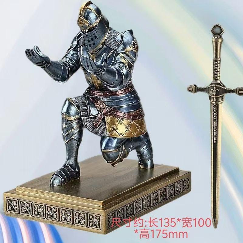 New Executive Knight Pen Holder Creative Pen Holder Office Desk Decoration Pen Holder Birthday Gift Samurai Simple