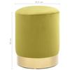 Stool - vidaXL - Dark Green and Gold - Velvet - 26.5 X 38 Cm - Elegant Design