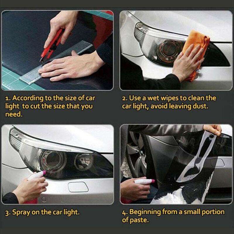 Car Headlight Protective Film Vinyl 3-Layers Scratch Resistant Exterior