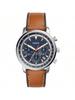 Men's Quartz Leather 3-Hand Watch with Stainless Steel Case and Scratch-Resistant Glass, Model FS5414