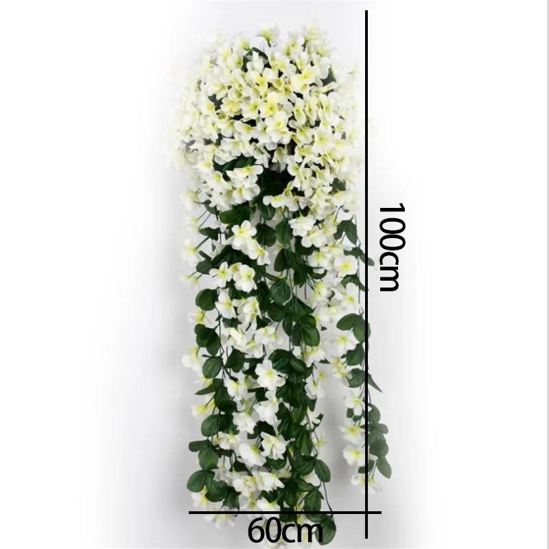 100CM Violet Artificial Flower Party Home Decoration Fake Flower Valentine Day Wall Hanging Basket Flowers Orchid Wedding Decor