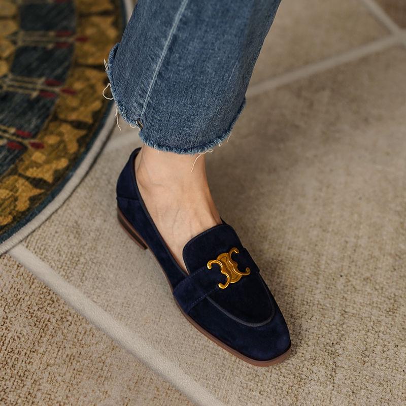 

Women s Slip-On Loafers - Spring & Autumn 2025, Khaki & Blue with Soft Sole Size 36 синий