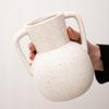 Retro Wabi-Sabi Double-Handled Ceramic Vase for Floral Arrangement