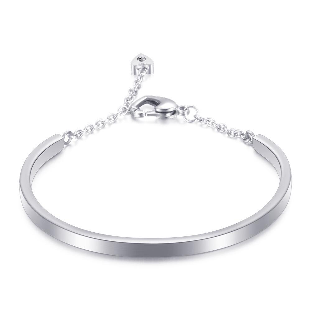 

Глянцевый браслет U-образной формы, новый браслет с пряжкой Love Tail из титановой стали серебряный