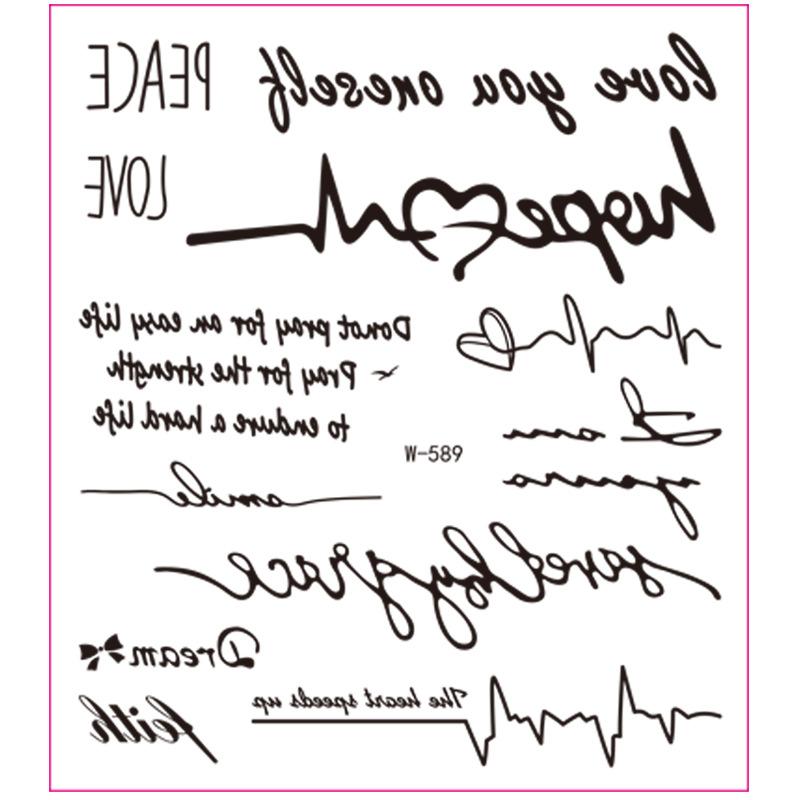 Campus Students Male And Female Tattoo Stickers Waterproof Tattoo Stickers Cartoon Butterfly Text Tattoos