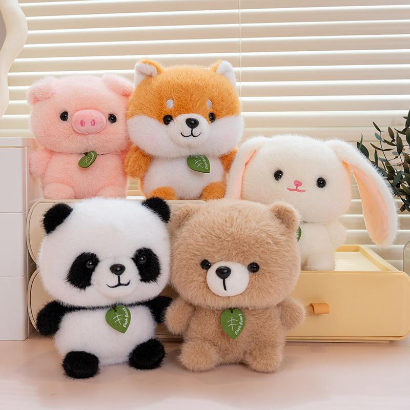 15CM Cartoon Panda Corgi Rabbit Pig Bear Plush Toys Cute Animal Doll Finger Toy Stuffed Soft Pillow for Birthday Gift