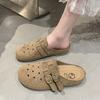 Summer flat-bottomed casual bag head hole shoes breathable half slippers women's shoes simple and versatile and comfortable one-pedal beach drag