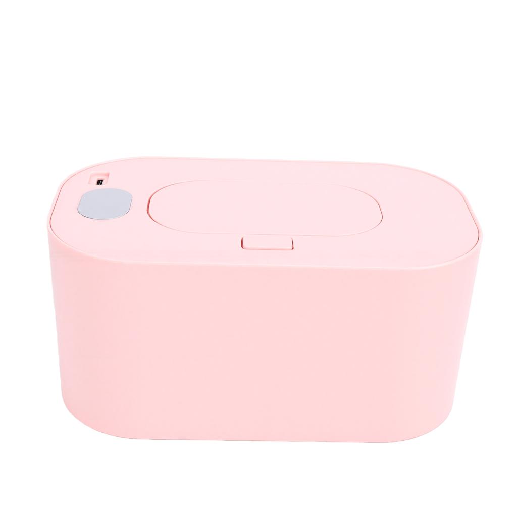 USB Wipe Warmer Top Heating Large Capacity Holds 80 Wipes Baby Wet Wipes Warmer Dispenser Pink