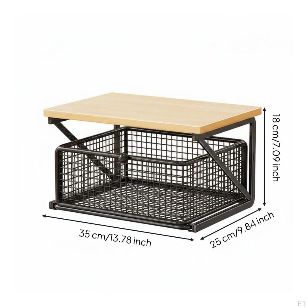 Coffee Station Organizer SpaceSaving Desktop Shelf Easy Access Drawer Storage Rack for