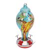 Hand Blown Glass Hummingbird Feeders Hanging 24oz Bee Proof Bird Nectar Feeder with Perch for Outdoors Garden