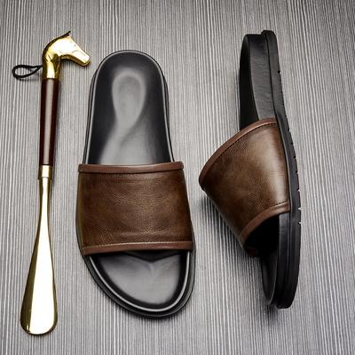 Fashion Top Quality Men Genuine Leather Slippers 2025 Summer Casual Comfortable Shoes Luxury Men Handmade Sandals Shoes