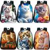 Zaino per Bambini con Stampa Gatto Gattino Kawaii Impermeabile per Bambini e Bambine Borsa per l'Asilo Gatti Cartoni Animati Zaino per Libri 12 Pollici Borse Scolastiche Carine