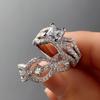 2-teiliges Set Zirkonbesetzter Ringe für Damen