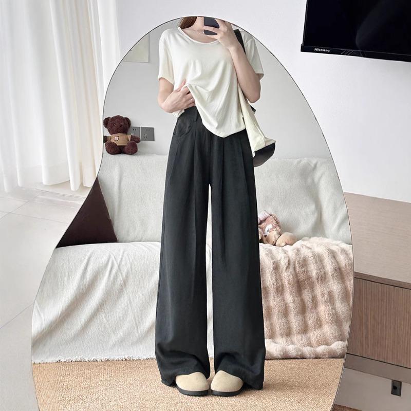 Milk Fu suit wide-leg pants women's spring and summer new high-waisted drape thin and loose straight casual Yamamoto pants