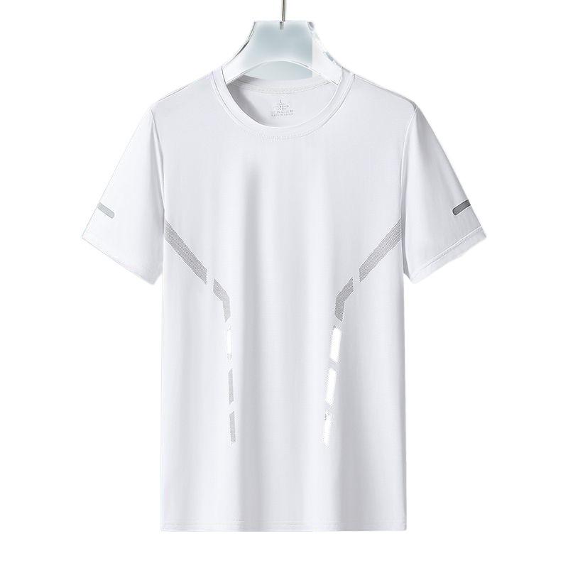 Herren Sommer Eis Seide Mesh Locker Geschnittenes Kurzarm T-Shirt, Atmungsaktiv und Übergröße