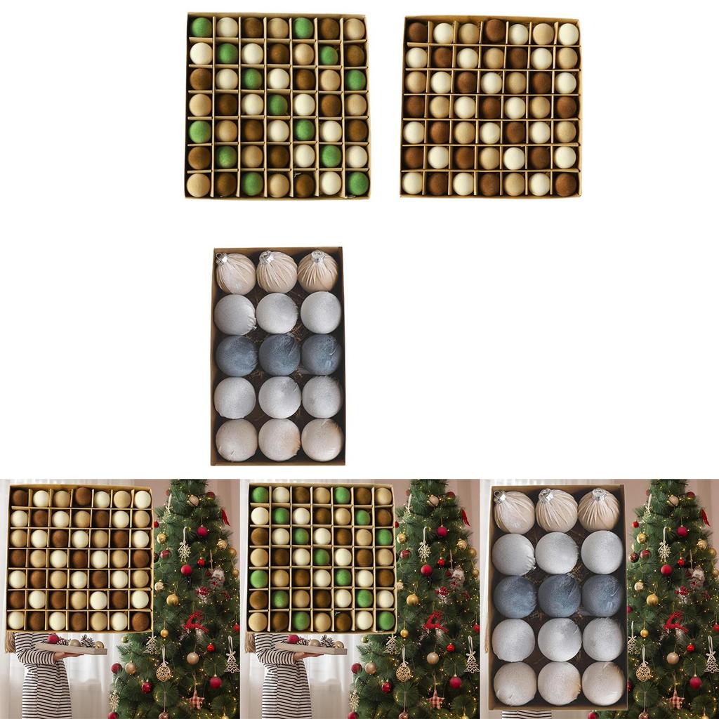 Christmas Tree Decoration Set with Flocked Balls And Baubles