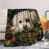 Maltese dog,pattern Flannel Blanket, High quality Comfortable for All Seasons, Home Decor, Warmth and Comfort, Perfect for Gifts.