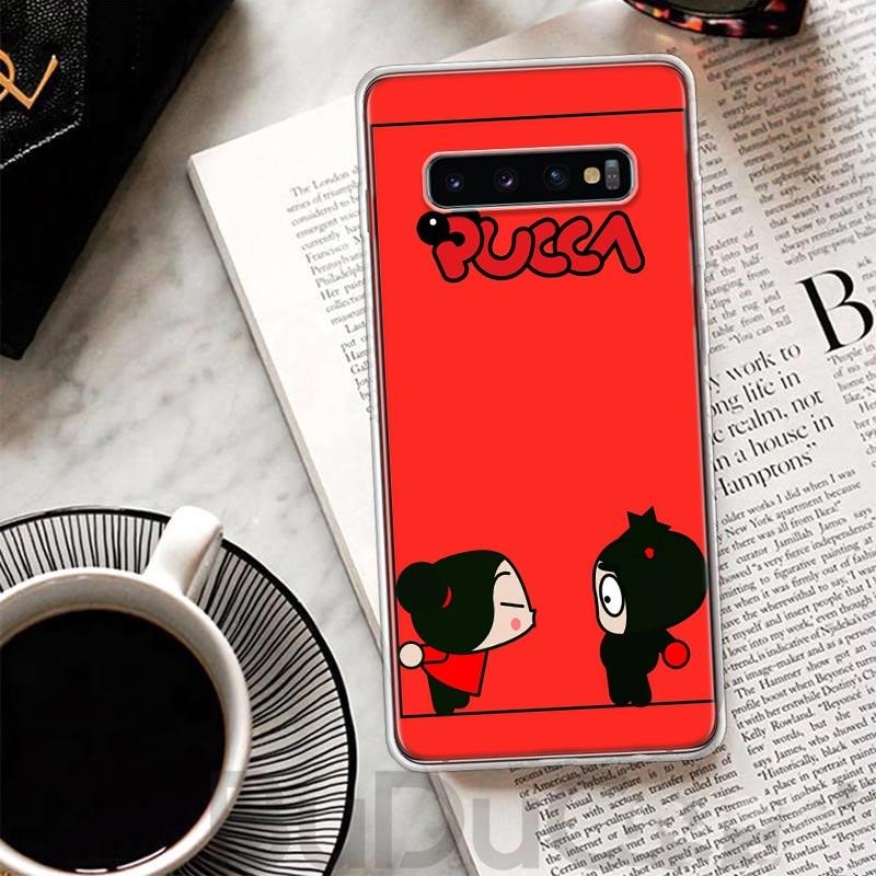 Cute Cartoon Pucca Garu Cover For Samsung Galaxy M12 M21 M30S M31 M32 Phone Case M51 M52 Note 20 Ultra 10 Plus 9 8 J4 J6 + J8 M1