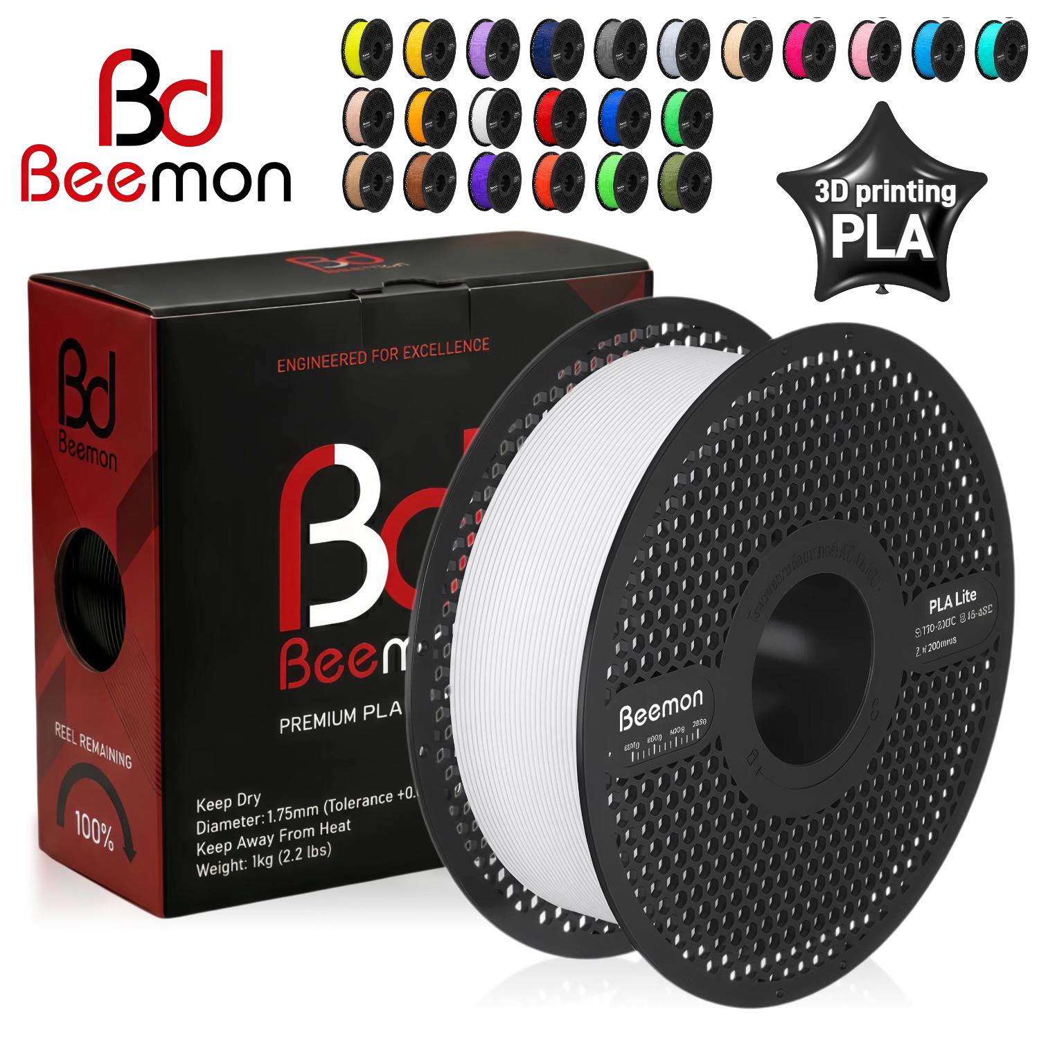 BEEMON Eco-Friendly PLA 1.75mm Solid Color 3D Filament Corn-Based Biodegradable 1kg Roll PLA&3D Printing Filaments&PLA белый